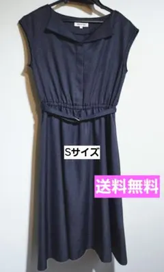NATURAL BEAUTY BASIC ✨美品✨ノースリーブワンピース 紺 Sのサムネイル
