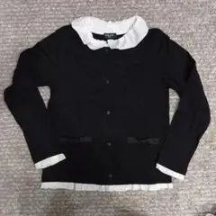 COMME CA ISM 黒 長袖シャツ フリル付き