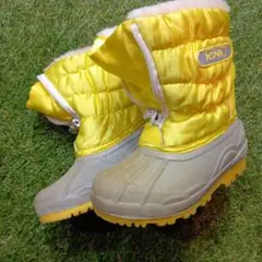 IGNIO 子ども用スノー ブーツ イエロー/グレー 16cm