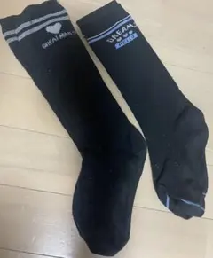 中古 キッズ靴下 ハイソックス ブラック 2足セットのサムネイル