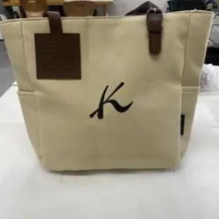 キャンバス トートバッグ ベージュ×ブラウン