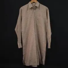 古着 ヴィンテージ・グランパ・シャツ プルオーバー チェック ブラウン