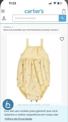 Carter's ベビー ロンパース 花柄 イエロー