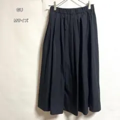 GU ジーユー タフタフレアミディスカート ブラック 黒 M