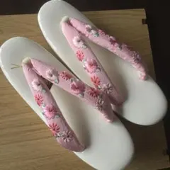 【Hm159】　キンワシ印　草履　ピンク系　長期保管品