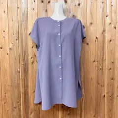 極美品 A DAY IN THE LIFE ノースリーブブラウス パープル Lのサムネイル