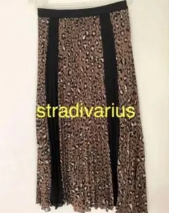 Stradivarius レオパードプリント プリーツスカート Sサイズ