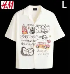 新品 H&M グラフィティ柄 アロハシャツ Lサイズのサムネイル