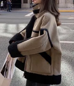 ムートンジャケット　ボアジャケット　モカ