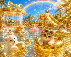 ゴールドの天使と動物のイラストポスターa4ファイルで発送致しますレア