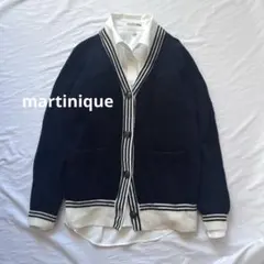 マルティニーク　カシミヤ混　ニットカーディガン　ネイビー　martinique