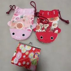 和風雑貨セット まとめ売り がま口 ポーチ 巾着