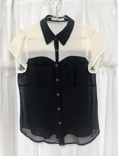 dazzlin シフォンバイカラーブラウスのサムネイル