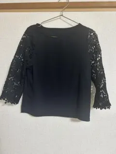 【最終価格】レディース　黒七分袖カットソー　M