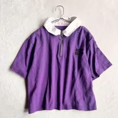 【ダブルシー】ハーフジッププルオーバー（F）襟付き 刺繍ロゴ 英字 トップスのサムネイル
