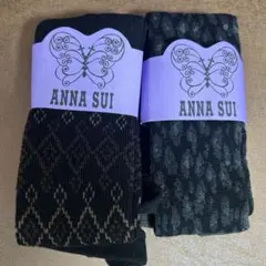 ANNA SUI タイツ　ダイヤ柄レオパード柄　2点セット　M〜L