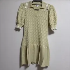 rienda ケーブルニット 半袖 ミニワンピース