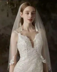 レース装飾付きウェディングベール 90cm