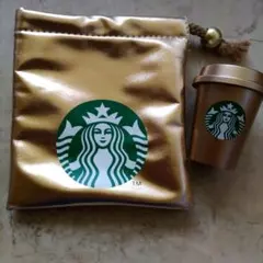 STARBUCKS ホリデー2024スターバックス ミニカップ 巾着のゴールド