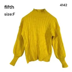 fifth フィフス セーター　トップス　ニット　長袖　イエロー F 伸縮