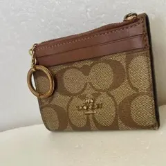COACH コーチ 小銭入れ パスケース シグネチャー ブラウン 定期入れ