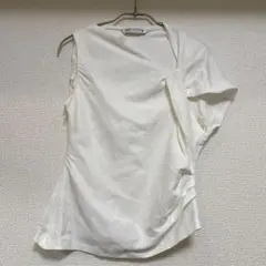 ZARA アシンメトリー ノースリーブ トップス ホワイト
