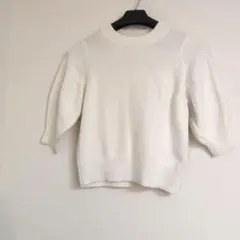 23区 ホワイト ニットセーター白 半袖 トップス　ボリューム袖
