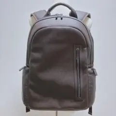 訳アリ　ダンヒル　シグネチャー　総柄　折りたたみ傘付き　レザー　リュック　茶色