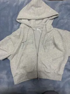 olive des oliveジップアップパーカー グレー
