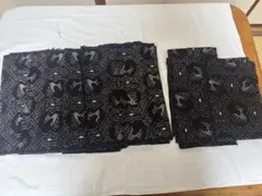 古布久留米絣　着物１着分解き　鳥柄 リメイク素材用