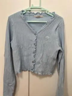 Alley by w closet カーディガン 水色 リボンボタン