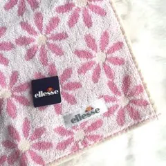 【未使用】ellesse 花柄タオルハンカチ ピンク