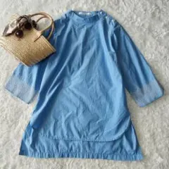 sunny clouds　M　シャツ　チュニック　トップス　クロスステッチ　綿のサムネイル