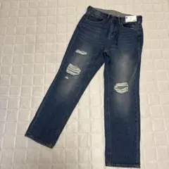 新品未使用　GU　ジーユー　ボーイフレンドアンクルジーンズ　w67　クラッシュ