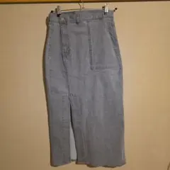 kastane グレー スリット入り デニムタイトスカート