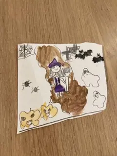 ハロウィン 手描きイラスト 魔女 おばけ