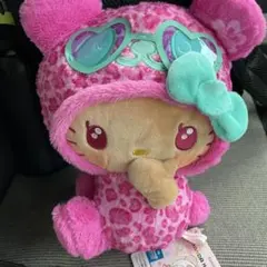 パンダ ハローキティ こんがり日焼けレオパード BIGぬいぐるみ　ピンクのサムネイル
