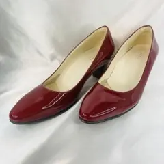 【極美品】PEDALA ペダラ アシックス エナメル ワインレッド パンプス