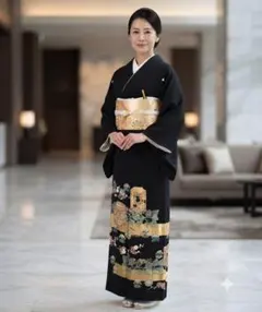 黒留袖 金彩 貝桶 逸品 豪華 礼装用 着物 結婚式のサムネイル