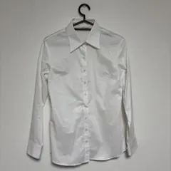 洋服の青山 ホワイト 長袖 ボタンアップシャツ　リクルート XS