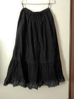 サマンサモスモス　黒　スカート　裾レース