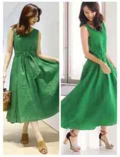 マイストラーダ リネンマキシワンピース　グリーン36