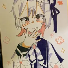 手書きイラスト　魔法少女ノ魔女裁判　桜羽エマ　まのさば　ファンアート
