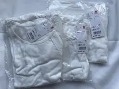 【新品未使用】ユニクロ　コットン前あきクルーネック　ボディスーツ　3枚セット