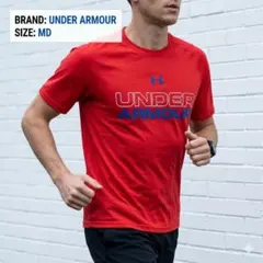 アンダーアーマー MD Tシャツ 赤 トレーニング スポーツウェア 速乾 ロゴ