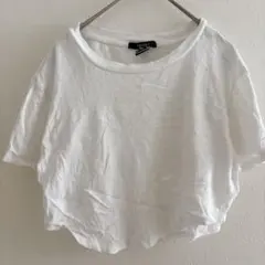 ★Forever21 クロップド Tシャツ クルーネック 半袖 無地 S 白