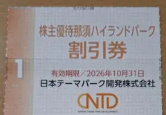 那須ハイランドパーク　割引券　普通郵便　1枚のサムネイル