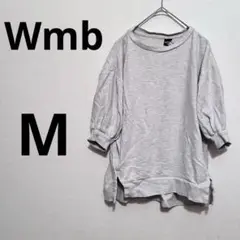 wmb [M]グレー 五分袖 Tシャツトレーナー薄手生地　両ポケットあり