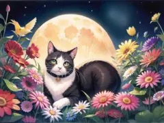 月夜の猫 絵画アート原画 パステル画 - メルカリ