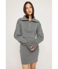 SLY ニットワンピセットアップ ZIP UP 2P ショートワンピース